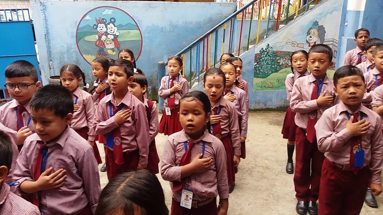 Assembly and nepal national song  at shiddhi binayak school palpa