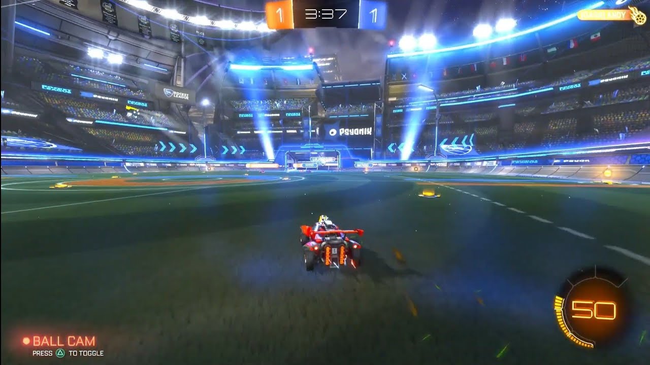 Rocket League 3v3 match. Lagged half the match
