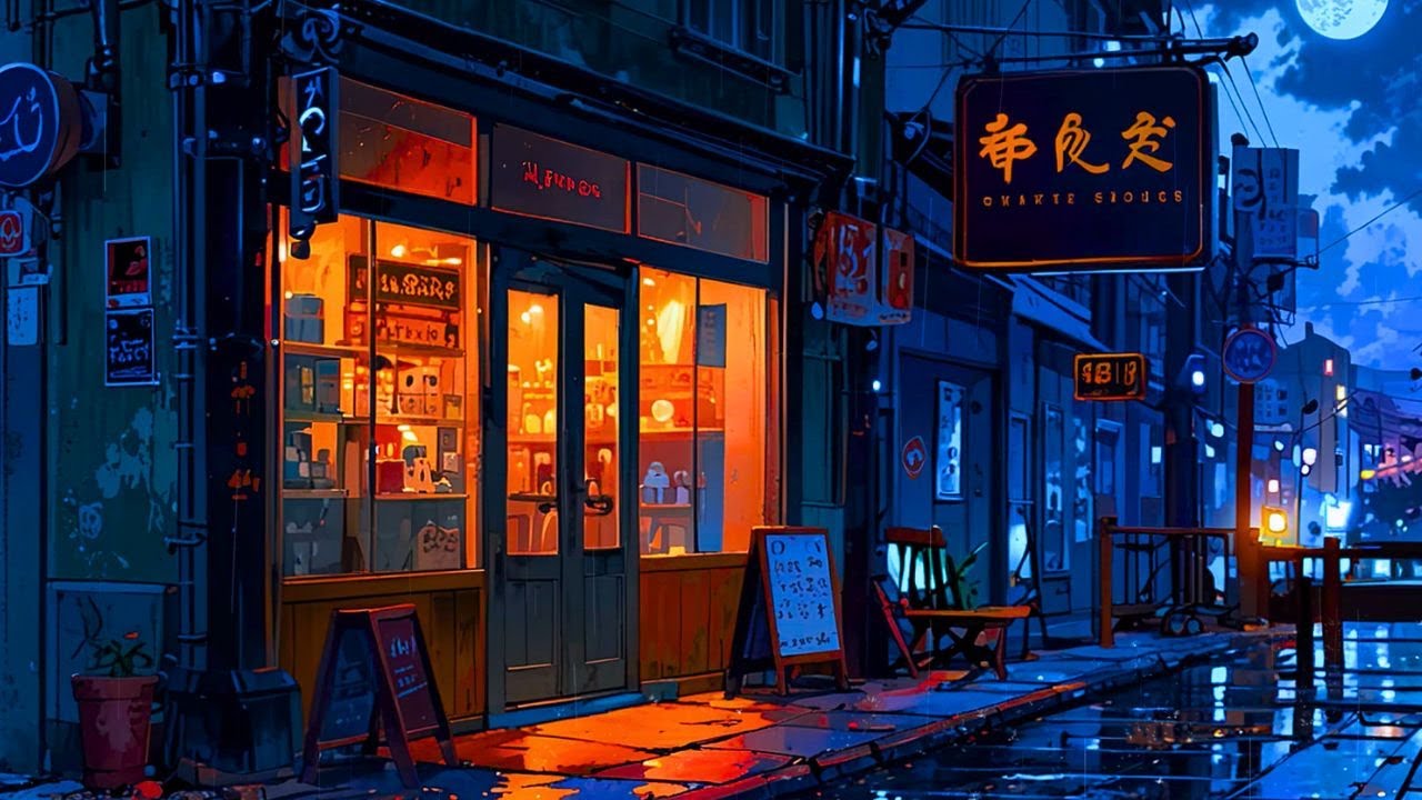 Rainy Japan Alley Café ☔🏮 | Lofi Beats to Study & Relax