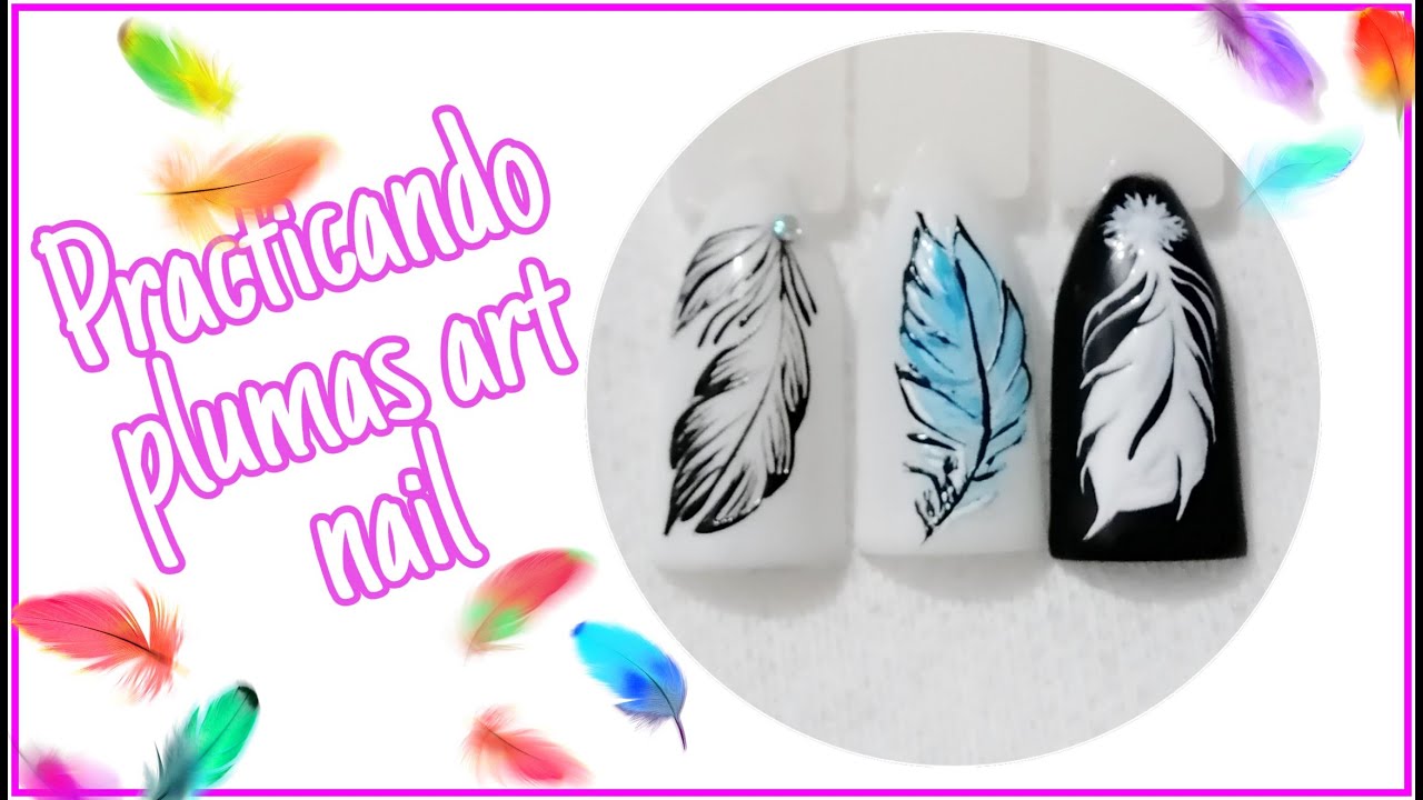 PRACTICAS PLUMAS DECORACION DE UÑAS  - NAIL ART