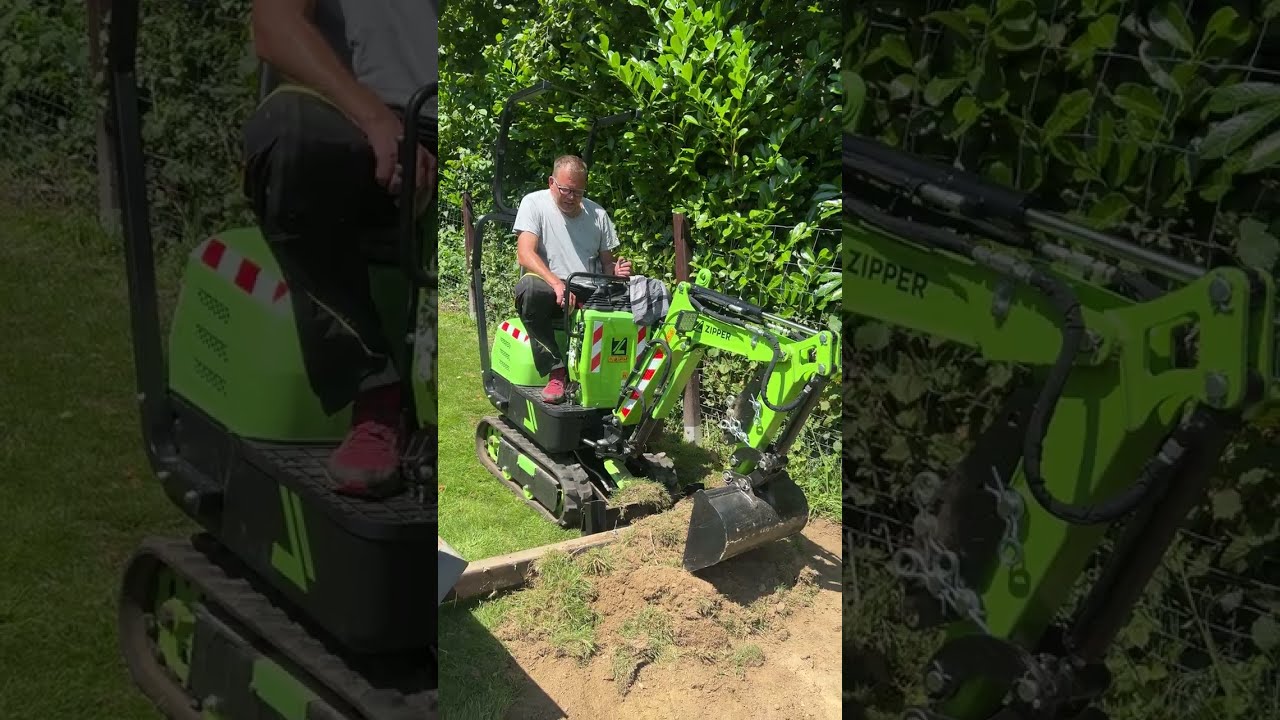 Hangbeet 1. Baggern am Hang. Als Anf&auml;nger (3 Betriebsstunden 😜) mit selbstgemachter Umsturzsicherung