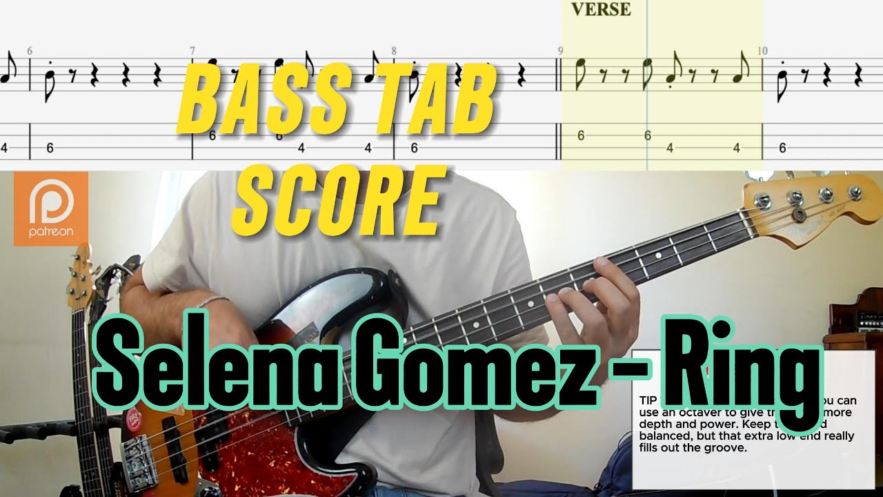 Selena Gomez - Ring BASS COVER + TAB + SCORE