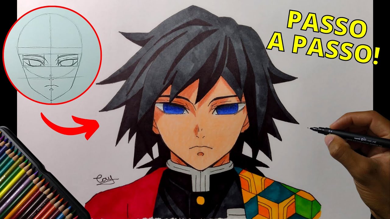 Como desenhar TOMIOKA (Demon Slayer)