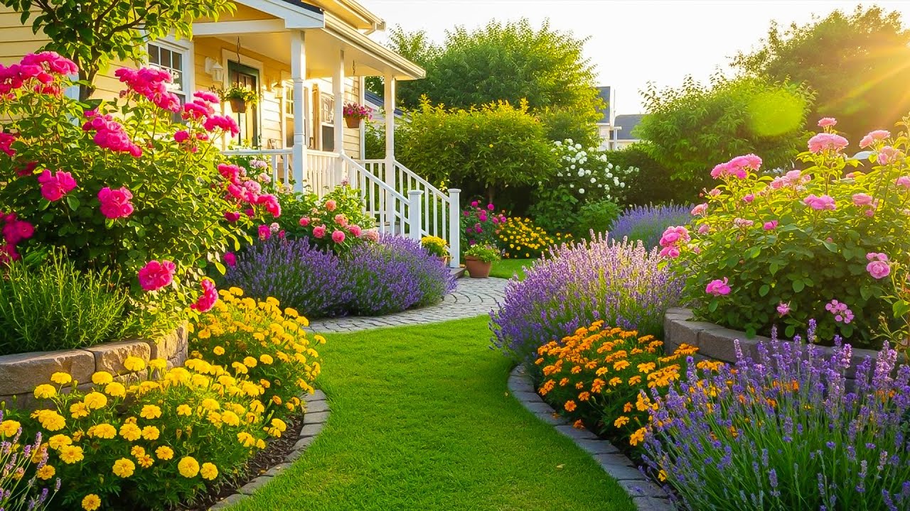 Beautiful Garden Views 🌿 Relaxing Piano Music for a Calm & Positive Day