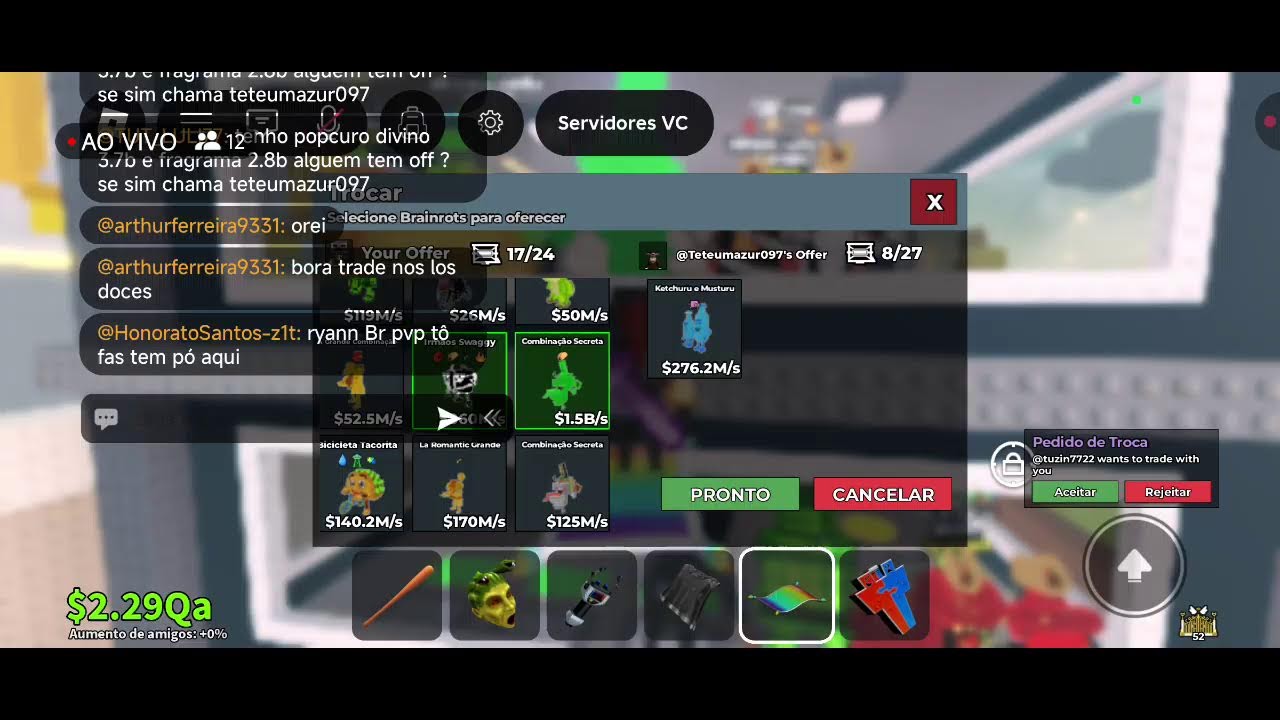 pvp e trocas