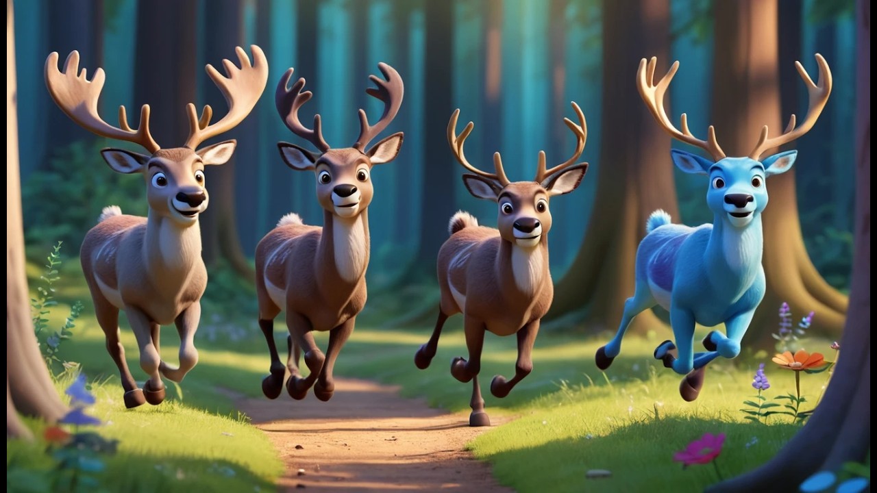 Five Little Caribou Run Run Run | Tundra Adventure & Counting Song for Kids