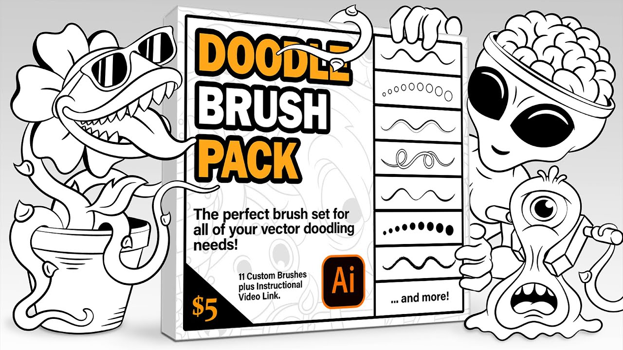 Мой новый набор кистей для рисования в Adobe Illustrator.