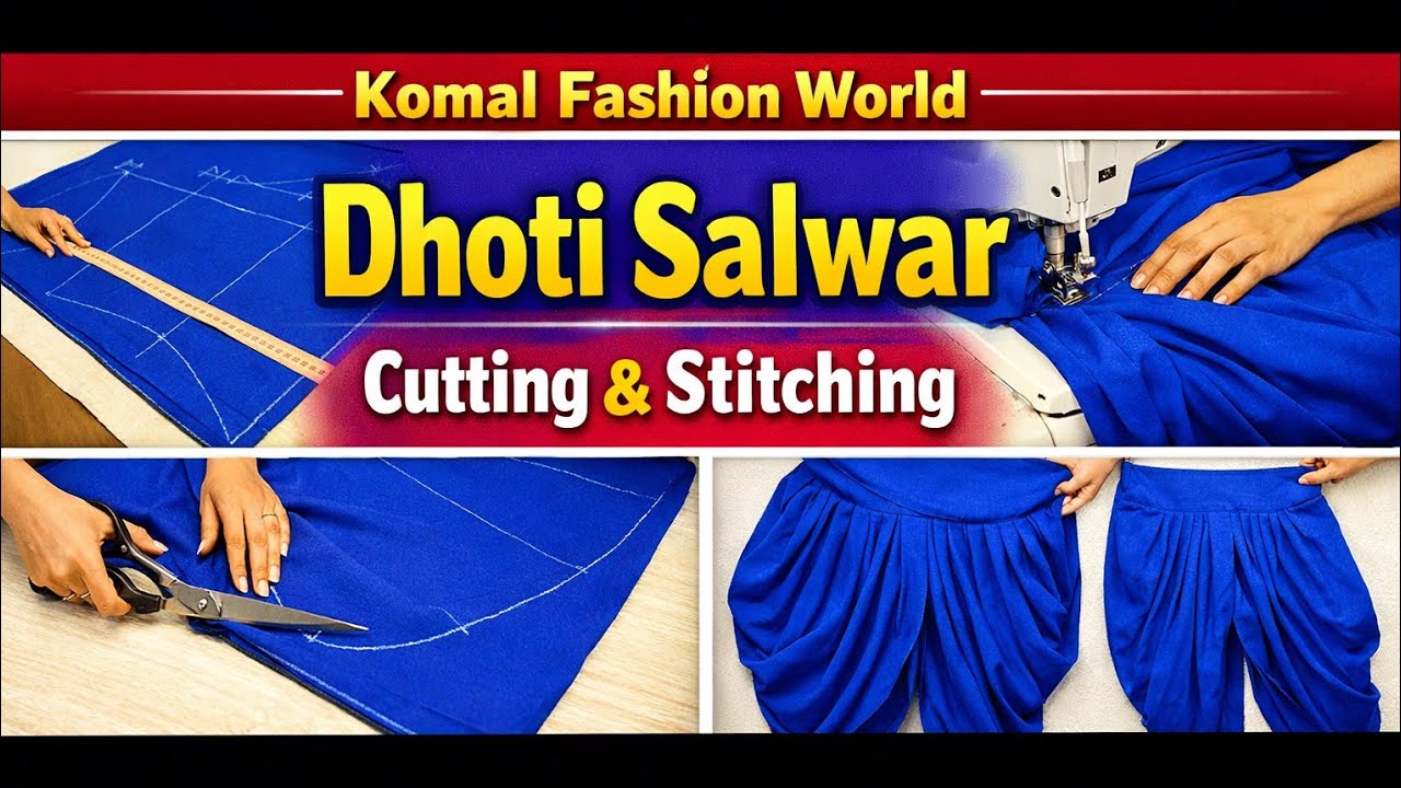 Dhoti salwar cutting aur stitching video#fashionndesigns #scbscribe 🪡🧵✂️