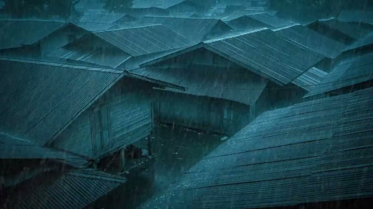 No Ads Rain Sounds for Sleeping - ASMR Loud Heavy Rain On Tin Roof for Anxiety Relief