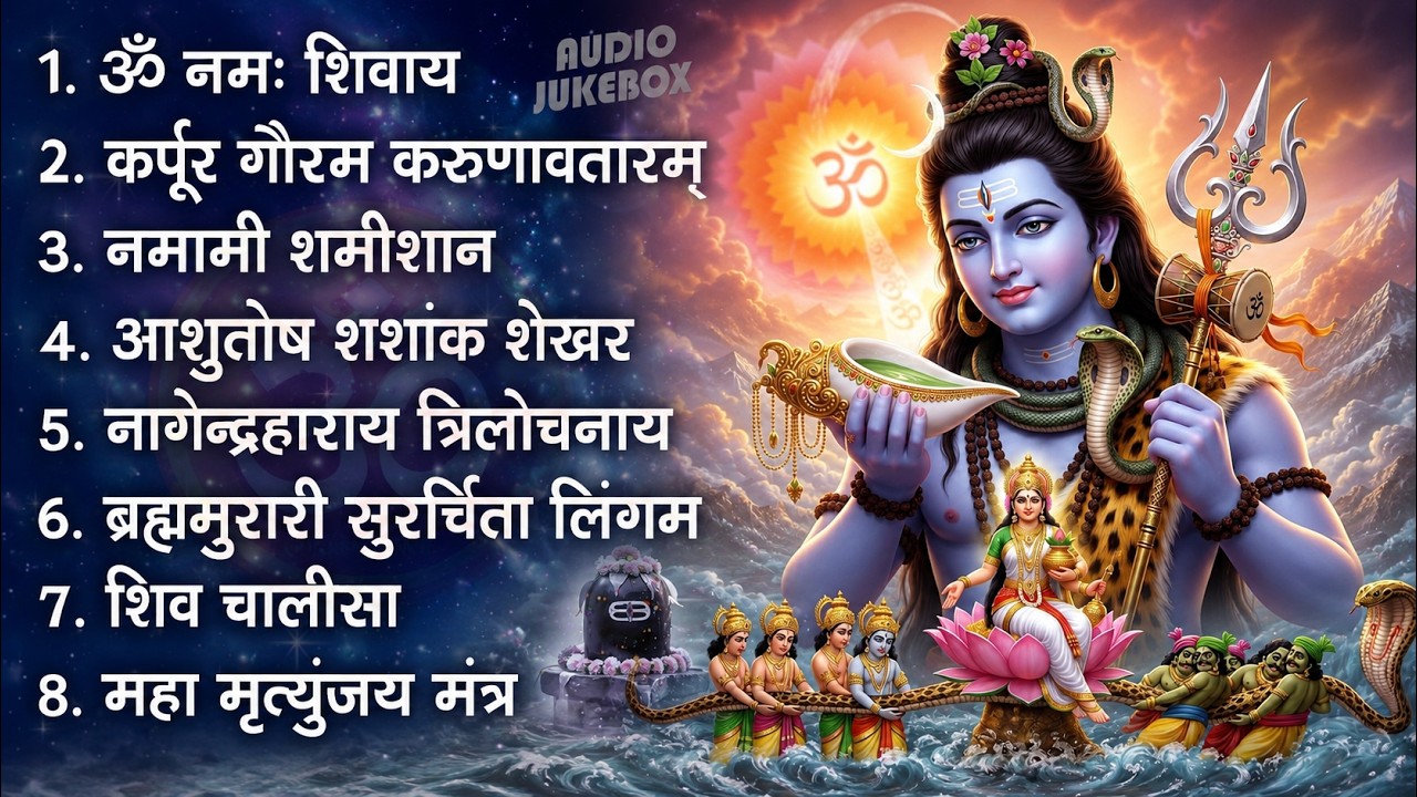 भक्ति भजन - आशुतोष शशाँक शेखर, कर्पूर गौरम करुणावतारं, ॐ नमः शिवाय,  शिव अमृतवाणी व शिव आरती