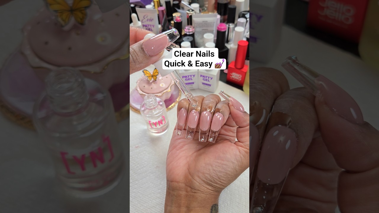 Easy Clear Nails with Tipex 💅🏾 #nails #nailart #nailtutorial #clearnails