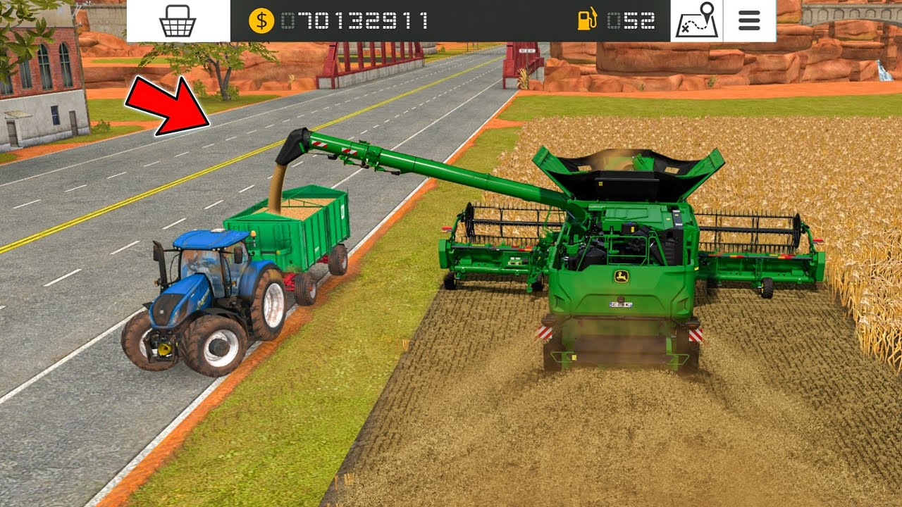 Corn Header Transfer With New Holland Tractor In Fs18 | Fs18 Multiplayer Gameplay | Timelapse 