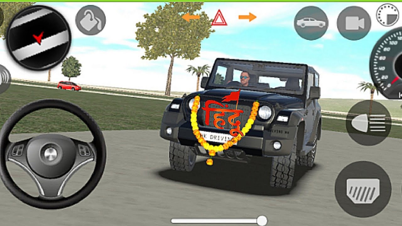 Hindu Ka Sticker Kaise Lagaye//Indian Car Simulator Game// Modified Mahindra Thar
