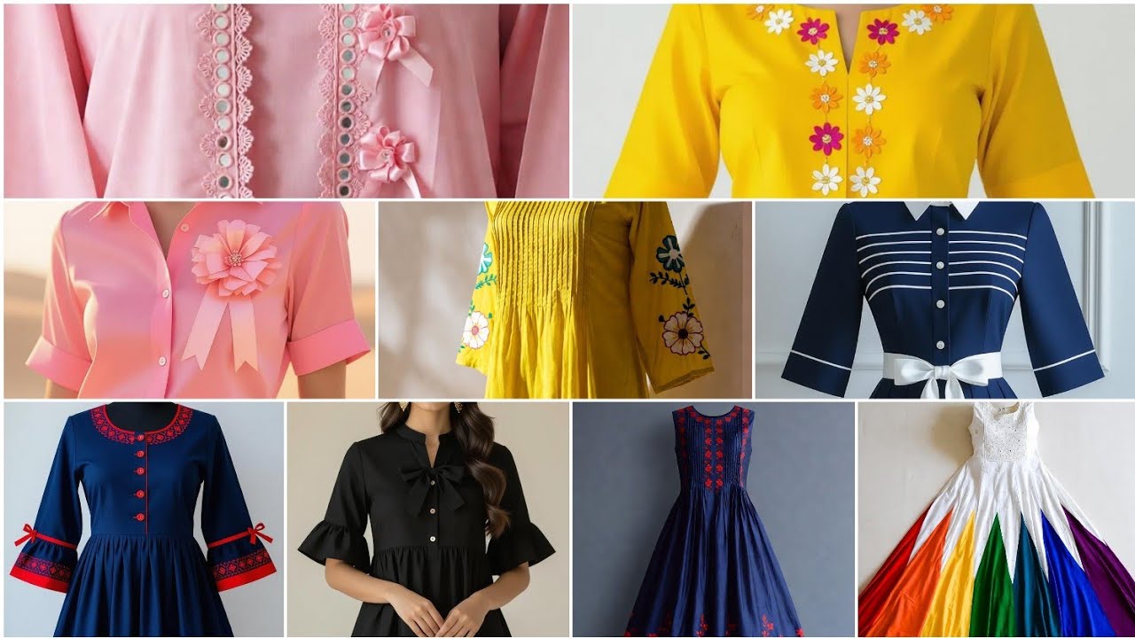 Beautiful Simple dress design 2026 /Winter dress design /Pintuck, embroidery kurtis.