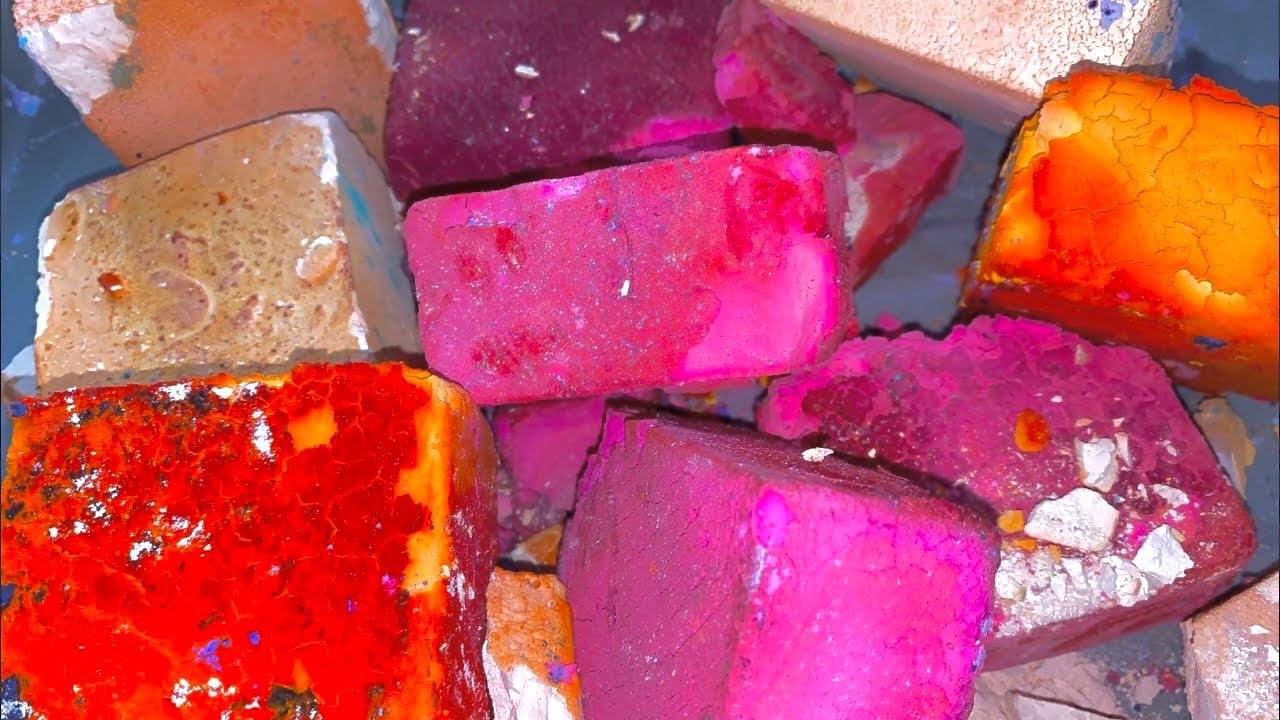 FLUFFY DYED BLOCKS | best gym chalk edit fresh soft gym chalk vibrant asmr sleep aid oddlysatisfying