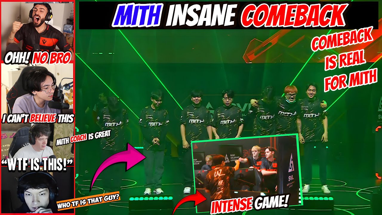 SEN TenZ, SEN Tarik, Sinatraa & Sliggy Reacts to Sentinels Vs MITH Intense Game With INSANE COMEBACK