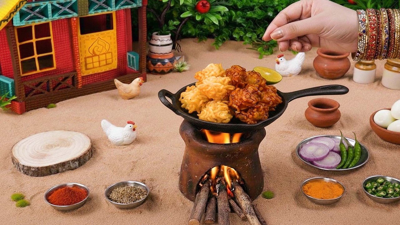 Making the World Tiniest Indian style Maggi noodles 🍜 Perfect Indian Village Cooking 🐣 Yummy Cooking