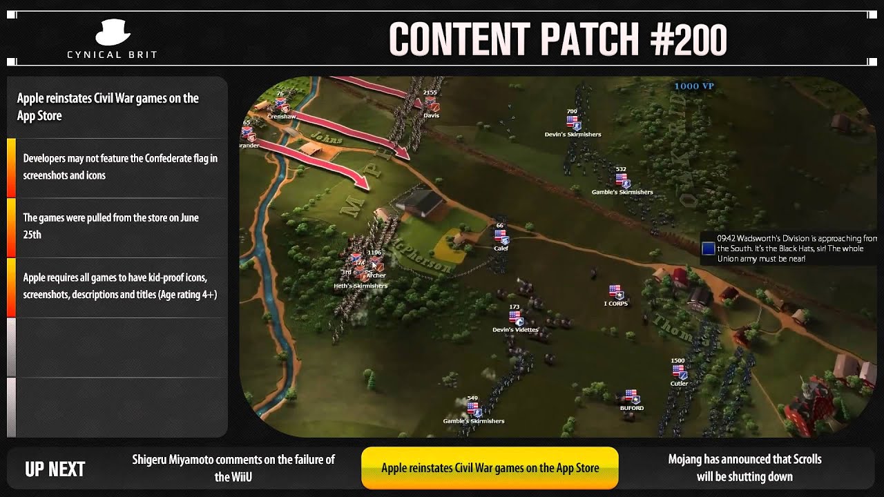 WiiU, Apple reinstates Civil War games, Scrolls shutting down - July 1st, 2015