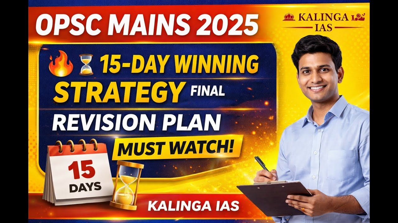 OPSC Mains 2025 🔥⏳ 15-Day Winning Strategy | Final Revision Plan | Must Watch! Kalinga Ias