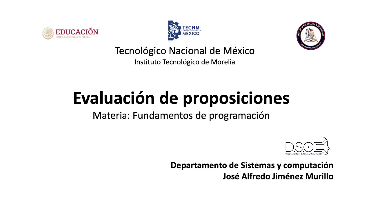 4- Evaluación de proposiciones.