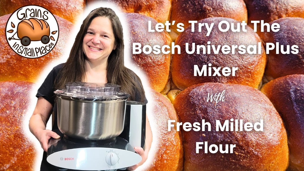Black Bosch Universal Plus Mixer Review - Fresh Milled Flour Dinner Rolls @NutriMill Coupon: grainy