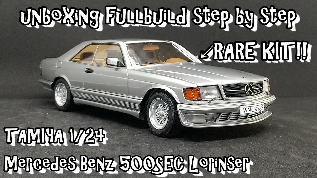 Scale Car Model Kit TAMIYA 1/24 Mercedes Benz 500SEC Lorinser unboxing fullbuild step by step
