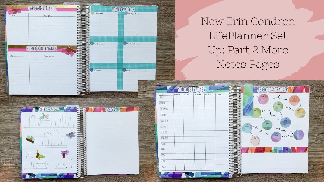 New Erin Condren LifePlanner Set Up: Part 2 More Notes Pages!