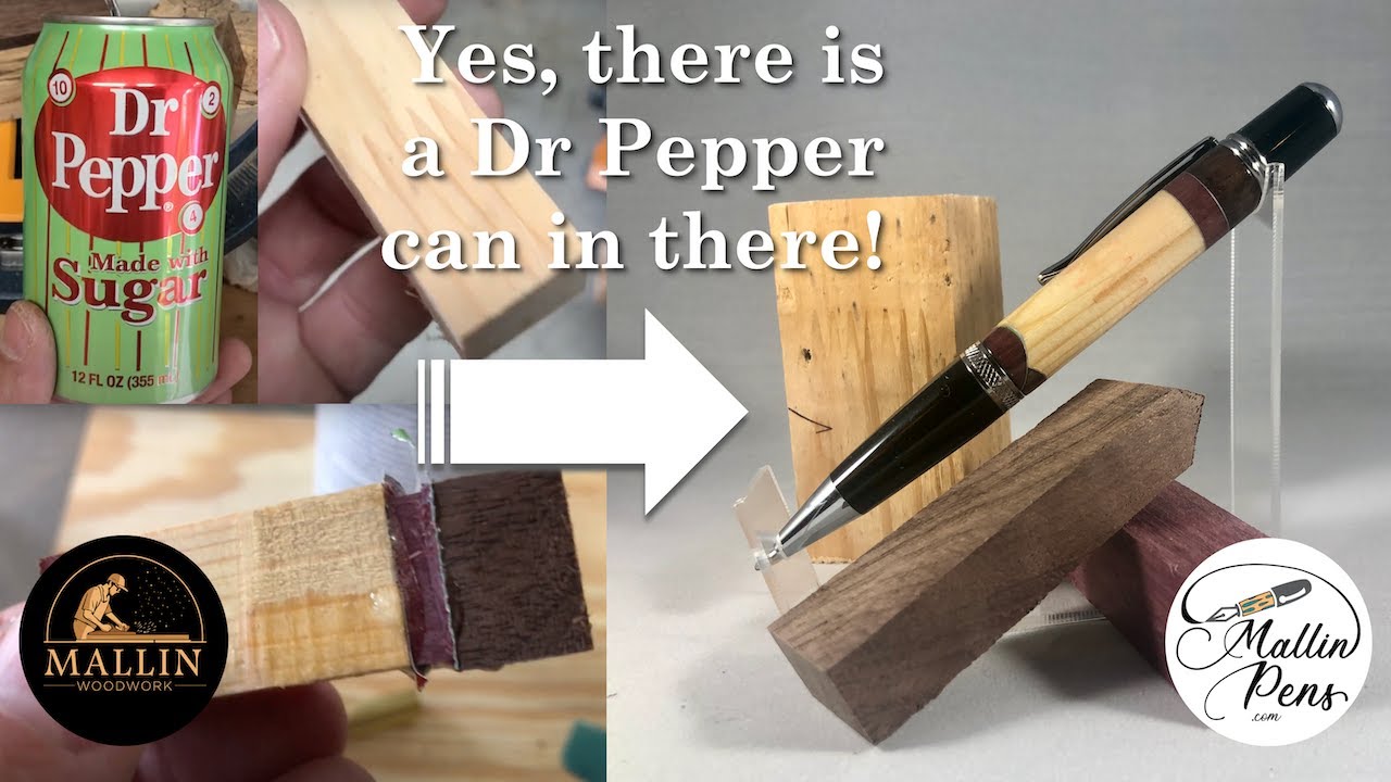 Custom Pen from Finger-Jointed Pine with Walnut & Purple Heart Accents