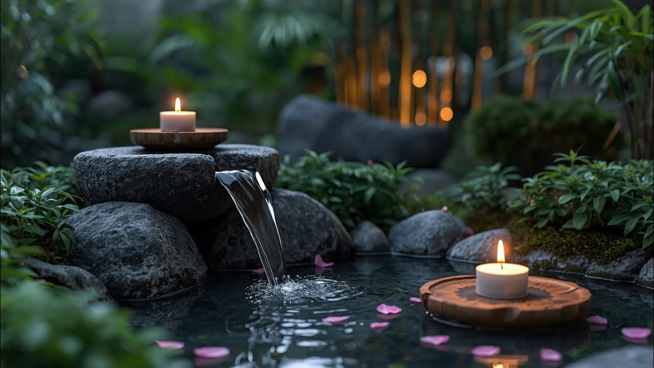 Zen Escape in a Japanese Garden 🌿 Water Sounds & Calming Music for Deep Relaxation