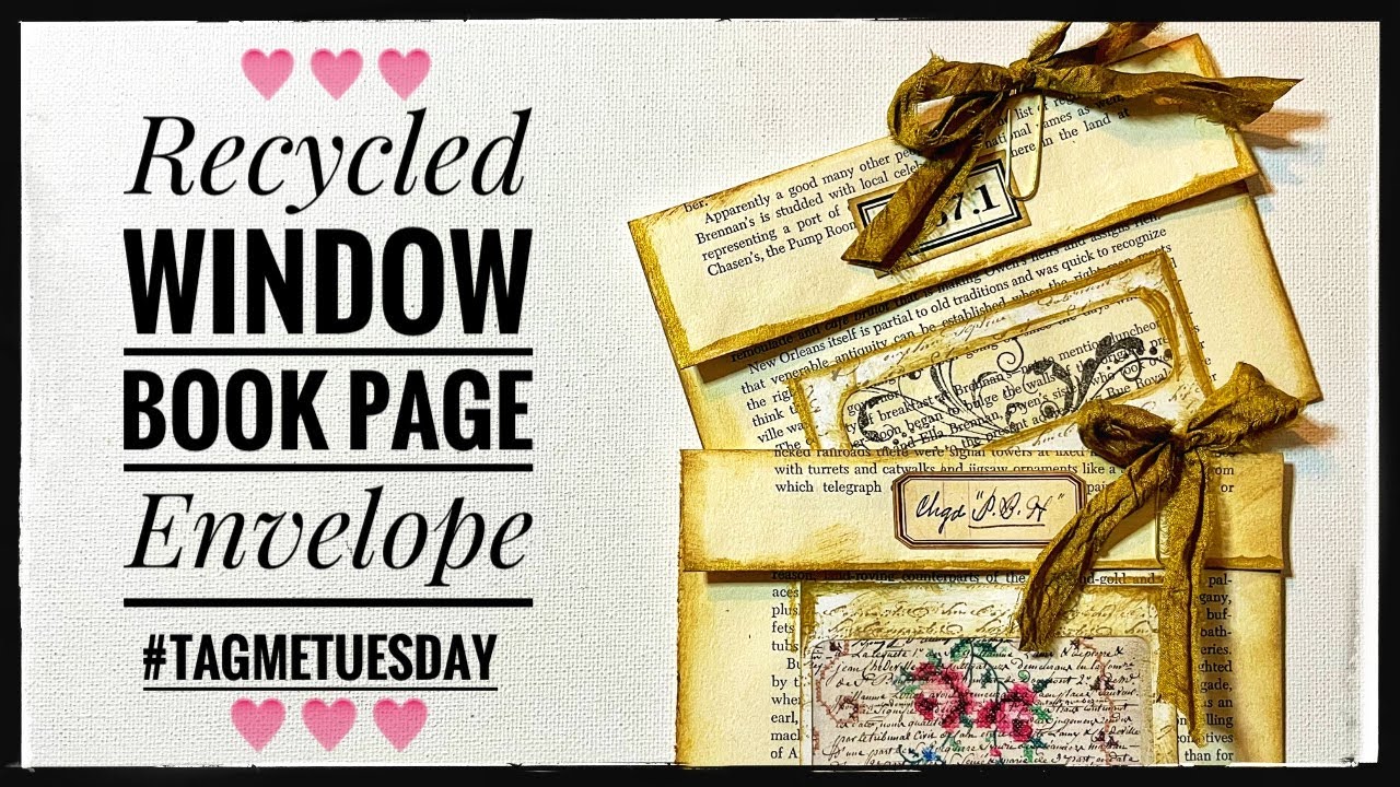 Junk Journal Ephemera - Recycled Window - Book Page Envelope #tagtuesday