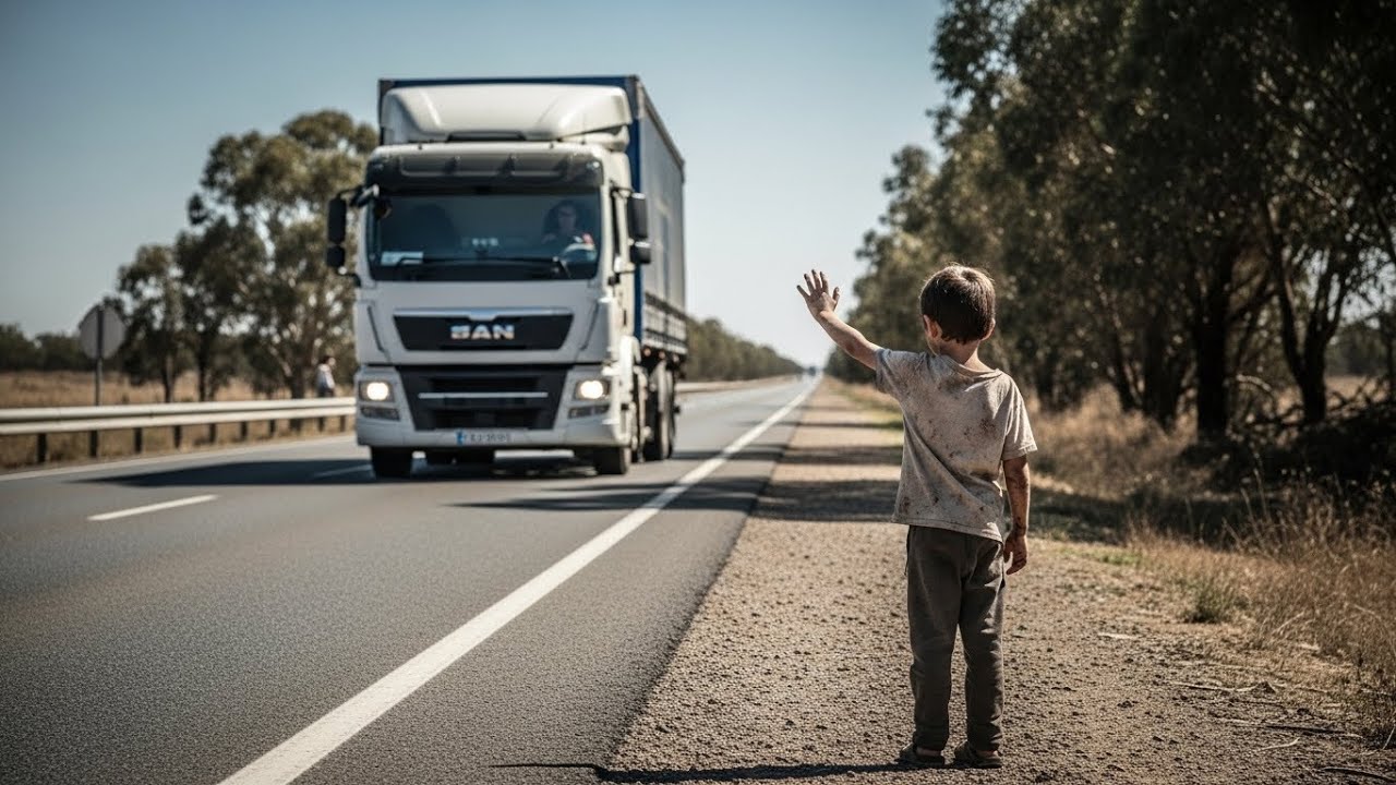 Conductor ve a un NIÑO HUÉRFANO pidiendo ayuda en la carretera, pero el final sorprende