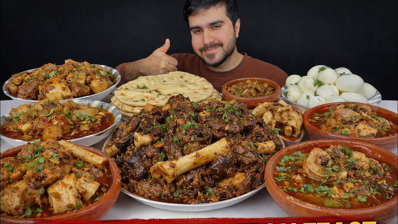 GIANT Spicy Beef Paya & Mutton Feast | Big Bones Marrow + Eggs Mukbang ASMR