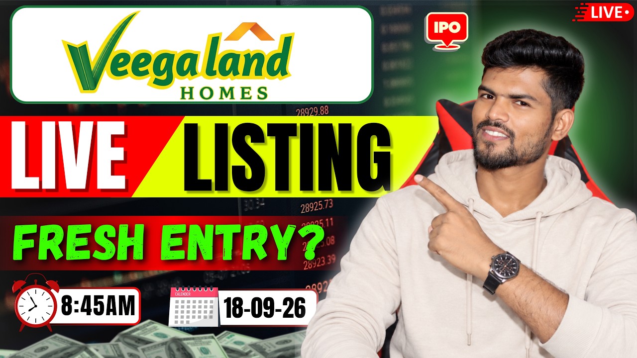 Veegaland Developers IPO Live Listing 🔥 | Hold or Sell? | Fresh Entry?