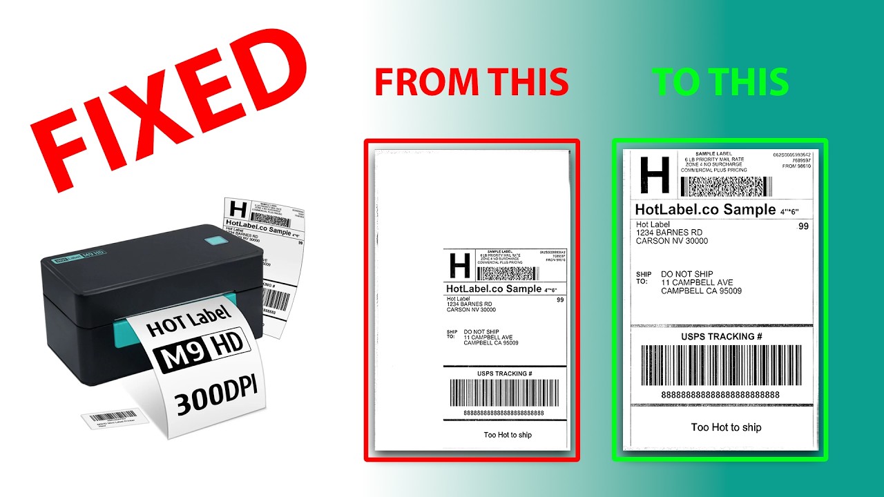 HotLabel M9HD Thermal Label Printer Printout size issue (FIXED) 2026
