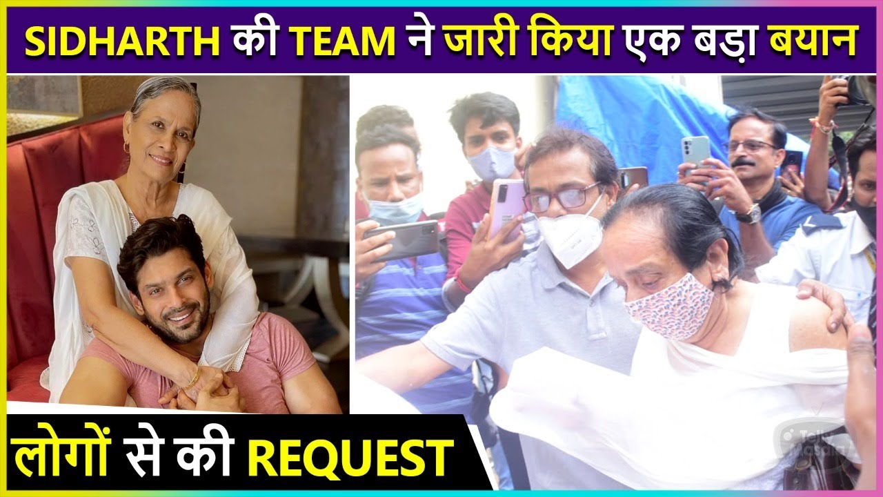 Sidharth Shukla's Team Shares An Emotional Note For All On Behalf Of His Family