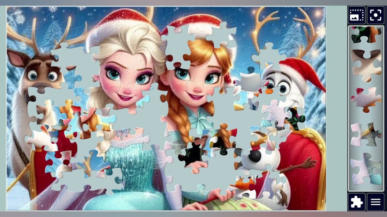 Elsa and Aana Frozen Family Happy Chirstmas👑👑❄️🎀✨️🎄🪄//jigsaw puzzles🧩🧩//Jigsaw puzzles journey🧩🧩//