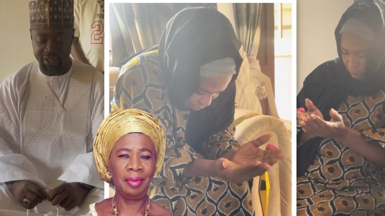 FAITHIA BALOGUN IN TEARS AS SHE HOLD 8 DAYS FIDAU PRAYER FOR HER LATE MOTHER   
