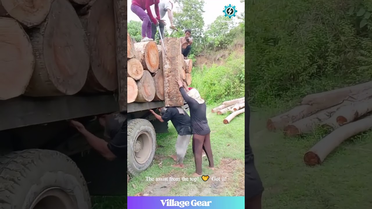 Who Needs a Crane When You Have TEAMWORK?! 💪 Log Lifting Goals! #logginglife #beastmode #respect