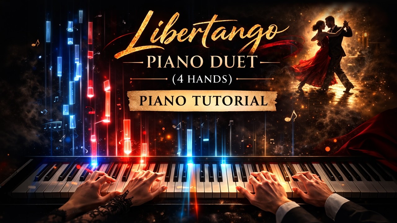 Libertango – Astor Piazzolla | Piano Duet (4 Hands) | Intermediate Piano Tutorial