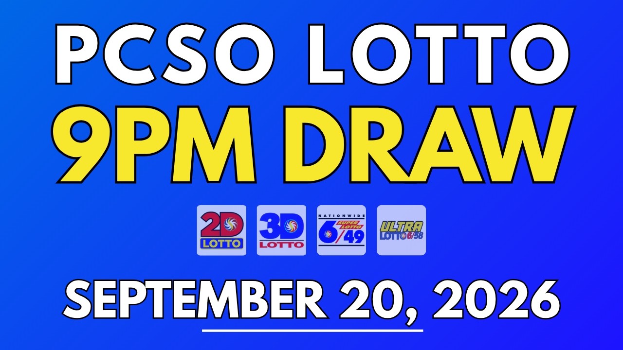 PCSO Lotto Result Today September 20, 2026 | 9PM LIVE Results