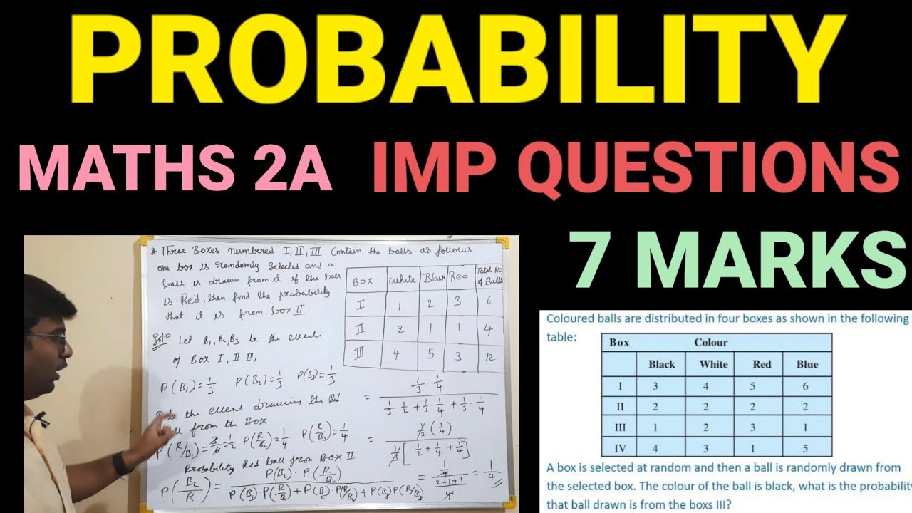 PROBABILITY|INTER MATHS 2 A PROBABILITY IMPORTANT QUESTIONS