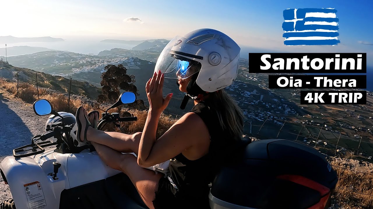 ATV QUAD TRIP FROM OIA TO THIRA (FIRA) IN 4K, SANTORINI GREECE 2022 ❗