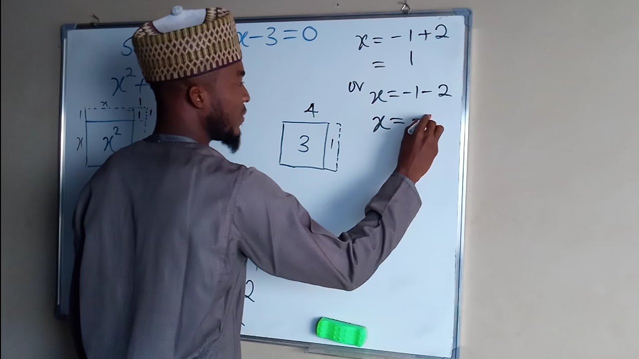 How to solve quadratic equation using Geometry
