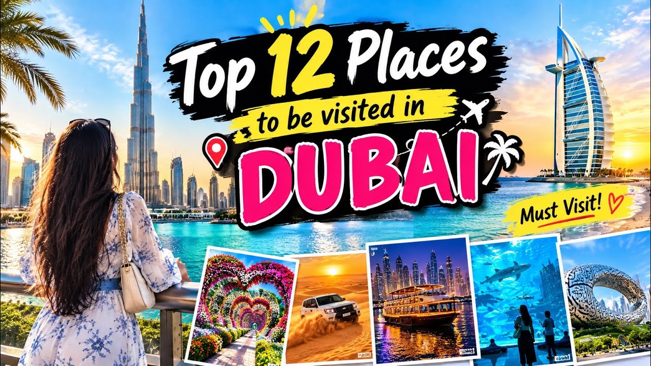 Dubai Trip? ✈️ Don&rsquo;t Miss These 12 Places! | Top Places to Visit in Dubai 🇦🇪 #ytvideo #travelvlog 