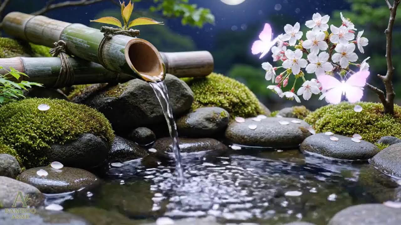 Calming Music & Bamboo Water Sounds 🌿 for Insomnia Relief & Stress Reduction
