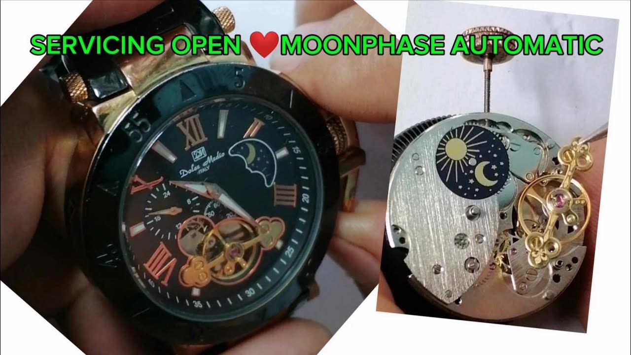 SERVICING OPEN♥️ MOONPHASE AUTOMATIC  WATCH | DOLAE MEDIO ITALY AUTOMATIC