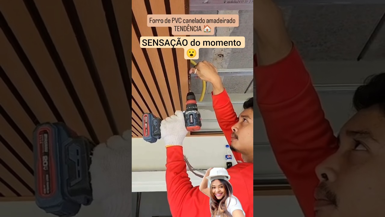 SENSA&Ccedil;&Atilde;O do momento: forro PVC canelado amadeirado e pr&aacute;tico #dicadodia #antesedepois  #passoapasso