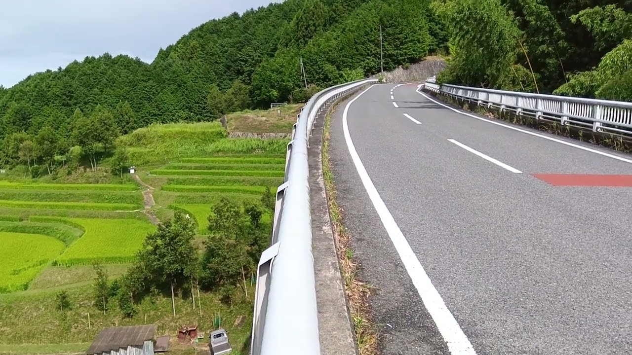 台風接近中！明日香村の棚田風景