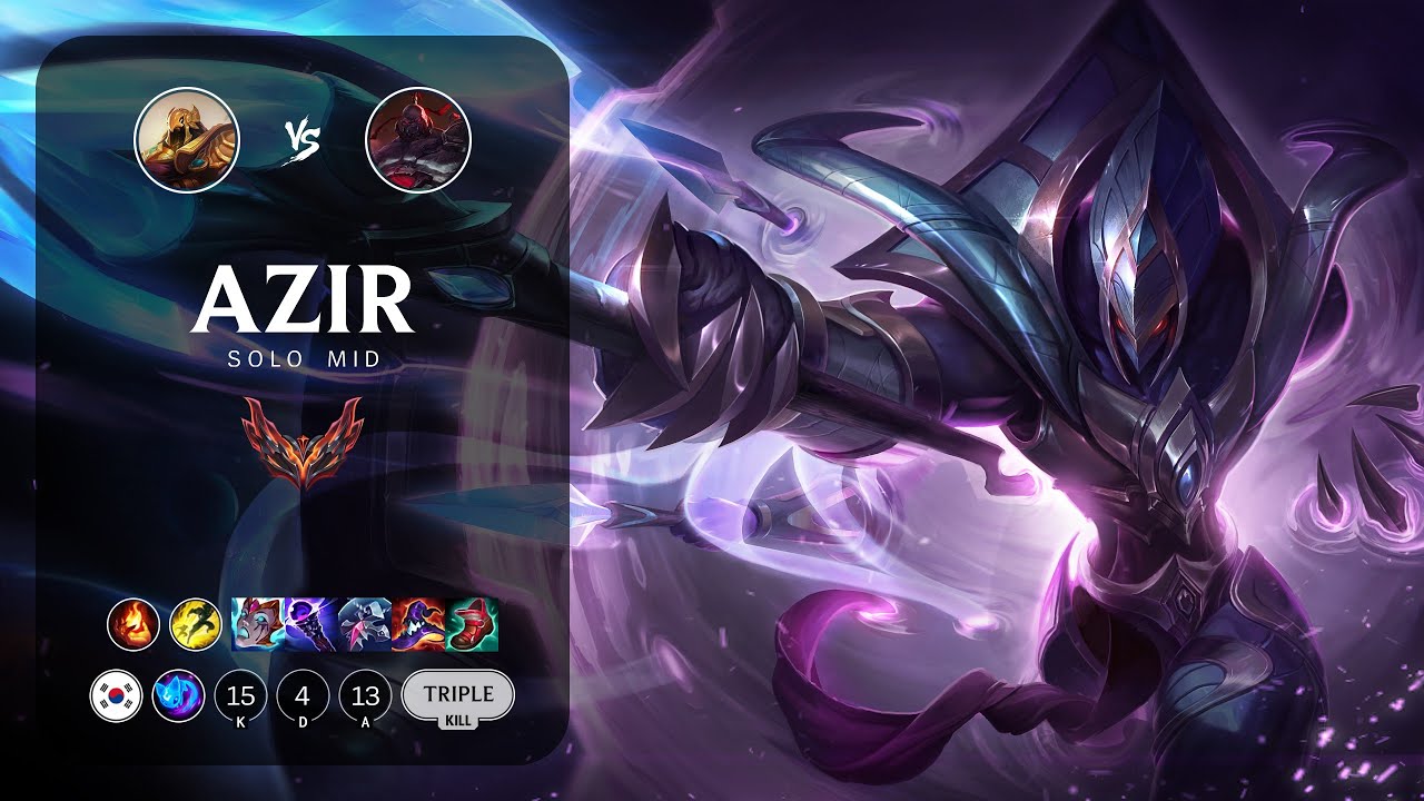Azir Mid vs Sion - KR Grandmaster Patch 13.4