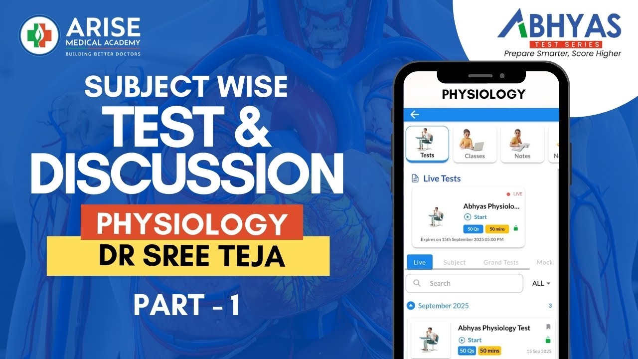 Abhyas Test Series | Physiology Subject Wise T & D Part - 1 by Dr Sree Teja Arise Medical Academy